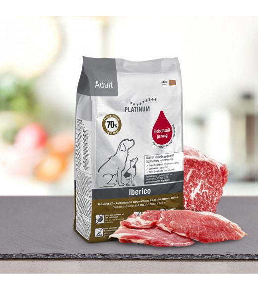3 x 1,5 kg PLATINUM Iberico voksen hundefoder PLATINUM Adult Iberico og Grønt er et sundt komplet koldpresset hundefoder der si