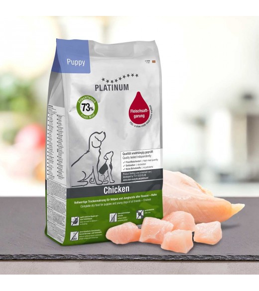 3 x 1,5 kg PLATINUM Puppy Kylling Hvalpefoder PLATINUM Puppy Kylling Hvalpefoder er et sundt komplet koldpresset hvalpefoder, d
