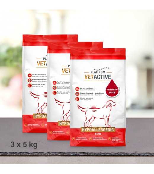 15 kg PLATINUM Vetactive Hypoallergenic Hundefoder Til ernæringsfølsomme hunde Flere og flere hunde lider i dag af foderintolera