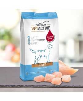30 kg PLATINUM Vetactive Light Hundefoder Nu om dage er mange hunde overvægtige eller har problemer med bugspytkirtlen. Som følg
