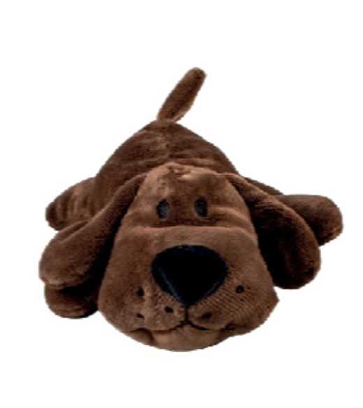 Lille Brun Plys hund 15 cm Lille plys hund med pive lyd, god til hvalpe og mindre racer
måler 15 cm  