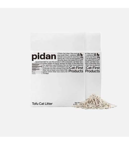 Pidan Tofu kattegrus 2,4 kg Ren tofu-formel — soja, ærtefiber, kassava, majsstivelse, intet andet.
Store, bløde granulater, der 