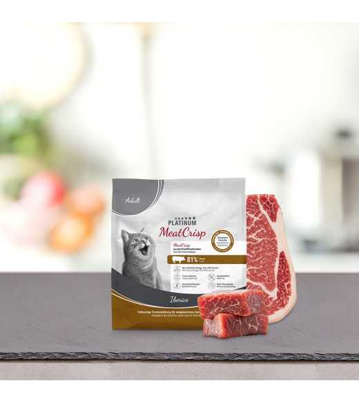 400 gram PLATINUM MeatCrisp Adult Iberico kattemad Kattemad fra PLATINUM som din kat vil elske.
For første gang har en Freshmeat