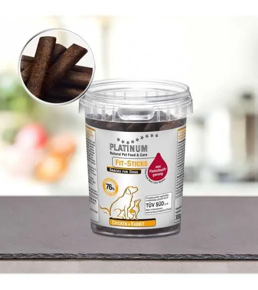 Kylling og Kanin - PLATINUM Fit-Stick - 300 gram PLATINUM snack stænger af det bedste fra frisk slagtet kylling og kanin, uden a Kylling og Kanin - PLATINUM Fit-Stick - 300 gram PLATINUM snack stænger af det bedste fra frisk slagtet kylling og kanin, uden a