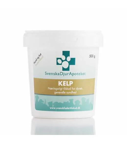 Kelp - Svensk Dyr Apotekets Kelp - 500 gram Svenska DjurApoteket Kelp er et naturligt tangpulver for en sund hud, pels og pigmen Kelp - Svensk Dyr Apotekets Kelp - 500 gram Svenska DjurApoteket Kelp er et naturligt tangpulver for en sund hud, pels og pigmen