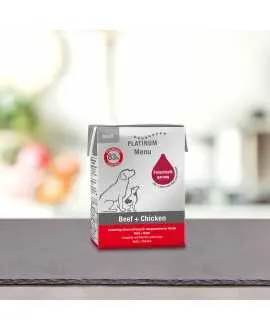 1/1 karton mellem PLATINUM Menu Oksekød og Kylling 12 x 185 gram
