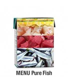 1/1 karton mellem PLATINUM Menu Fisk 12 x 185 gram PLATINUM MENU FISK er et vådfoder af de bedste stykker af frisk ørred (49%), 