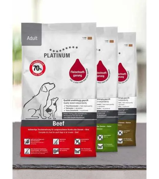 45 kg Adult Mix - PLATINUM hundefoder - Kylling, okse og iberico PLATINUM Adult mix er et mix af 3 voksen hundefoder fra PLATIN