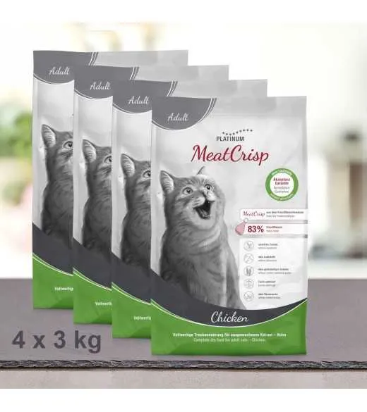 12 kg PLATINUM MeatCrisp Adult Chicken kattemad Kattemad fra PLATINUM som din kat vil elske. For første gang har en Freshmeatdry 12 kg PLATINUM MeatCrisp Adult Chicken kattemad Kattemad fra PLATINUM som din kat vil elske. For første gang har en Freshmeatdry