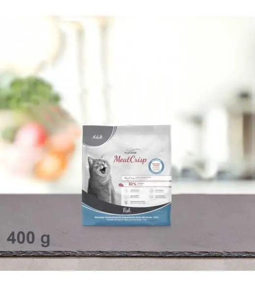 400 gram PLATINUM MeatCrisp Adult Fish kattemad Kattemad fra PLATINUM&nbsp;som din kat vil elske. For første gang har en Freshmeatdry