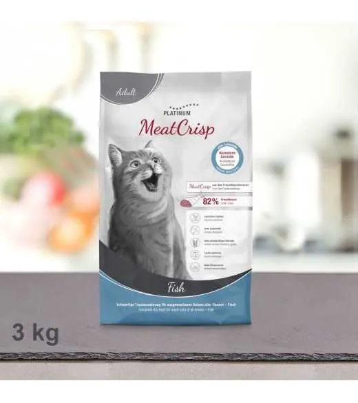 3 kg PLATINUM MeatCrisp Adult Fish kattemad Kattemad fra PLATINUM&nbsp;som din kat vil elske. For første gang har en Freshmeatdryer g