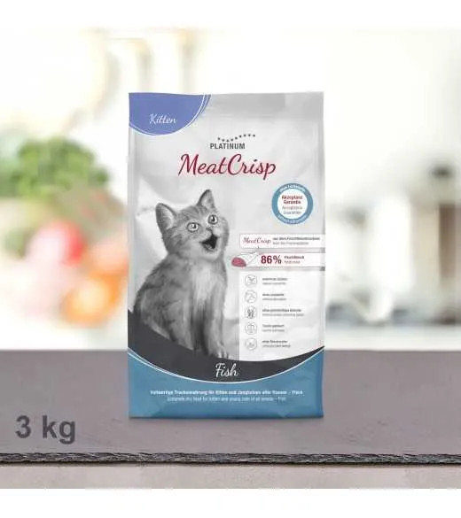 3 kg PLATINUM MeatCrisp Kitten Fish killingemad Kattemad fra PLATINUM&nbsp;som din killing vil elske. For første gang har en Freshmea